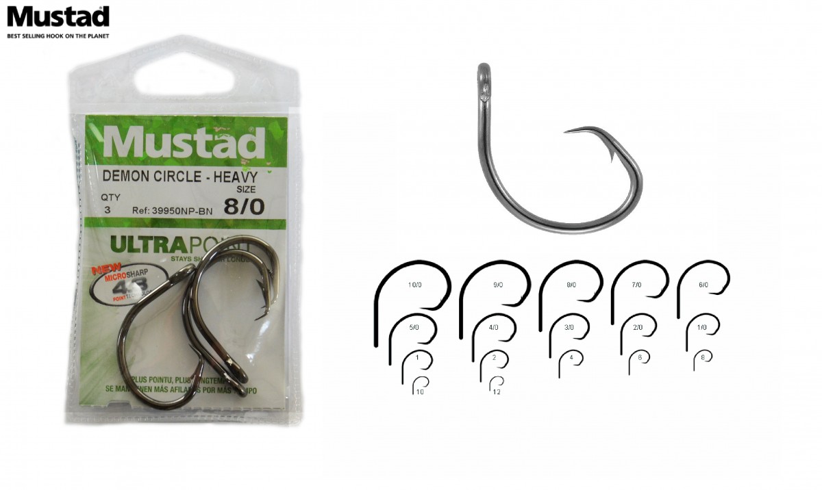 Háček Mustad Demon Circle vel.8/0 / 3ks, Háčky Mustad, Háčky, Rybářské  potřeby, E-shop