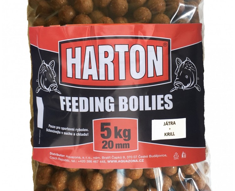 Krmné Boilies Harton 20mm / 5kg příchuť Játra + krill