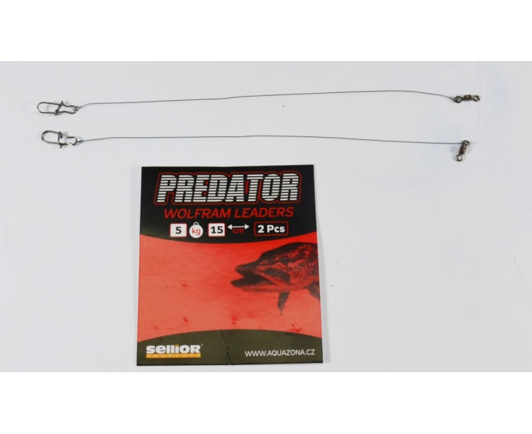 Wolframové lanko Sellior Predator 15cm / 5kg / 2ks