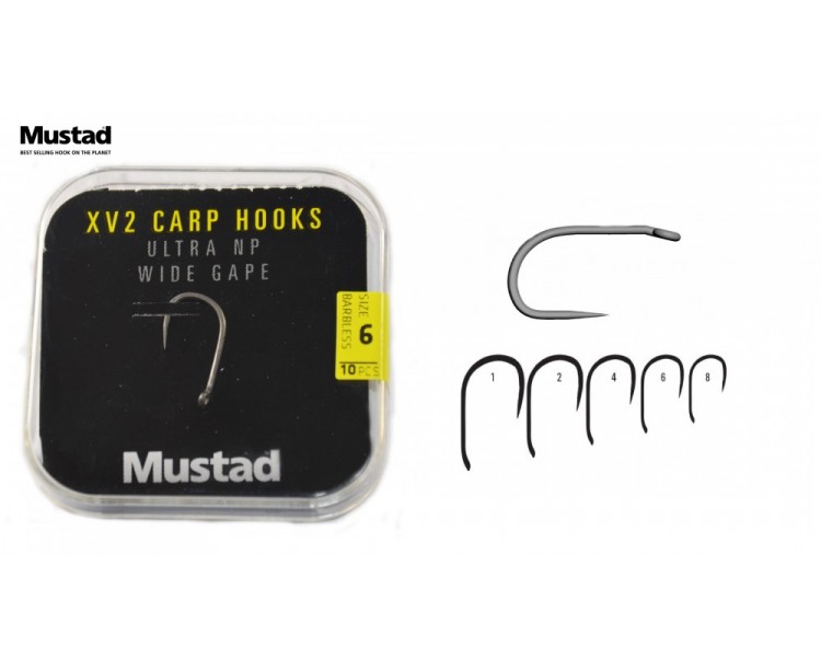 Háček Mustad XV2 Wide Gap vel.8 / 10ks - BEZ PROTIHROTU!