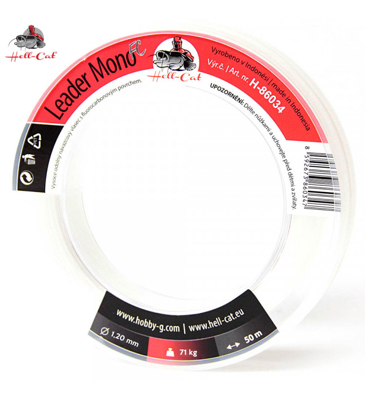 Hell-Cat Vlasec návazcový Leader Mono FC 50m|1.20mm