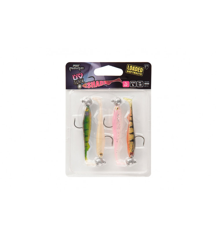 Fox Rage Nástrahy Slick shad Loaded UV 4 ks 11 cm