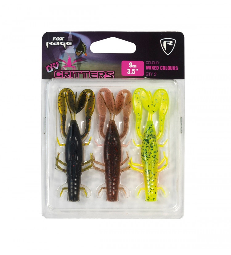 Fox Rage nástrahy Critters Mixed UV Colour Packs 3 ks 7 cm