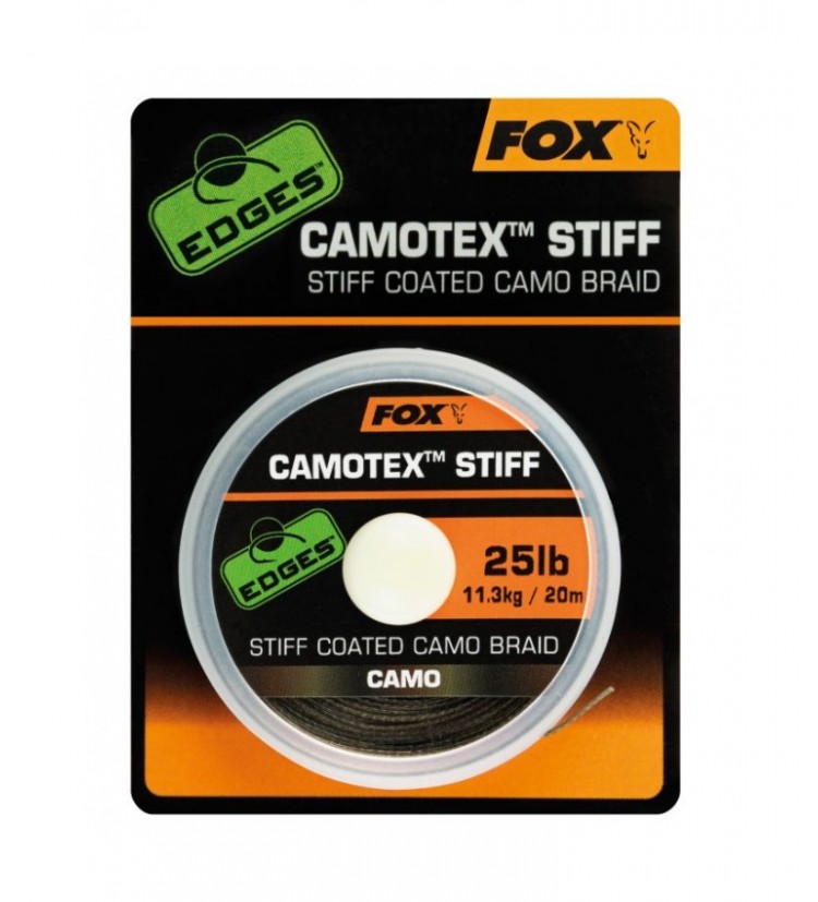 Fox šňůra Edges Camotex Stiff Coated Camo Braid 20m 25lb