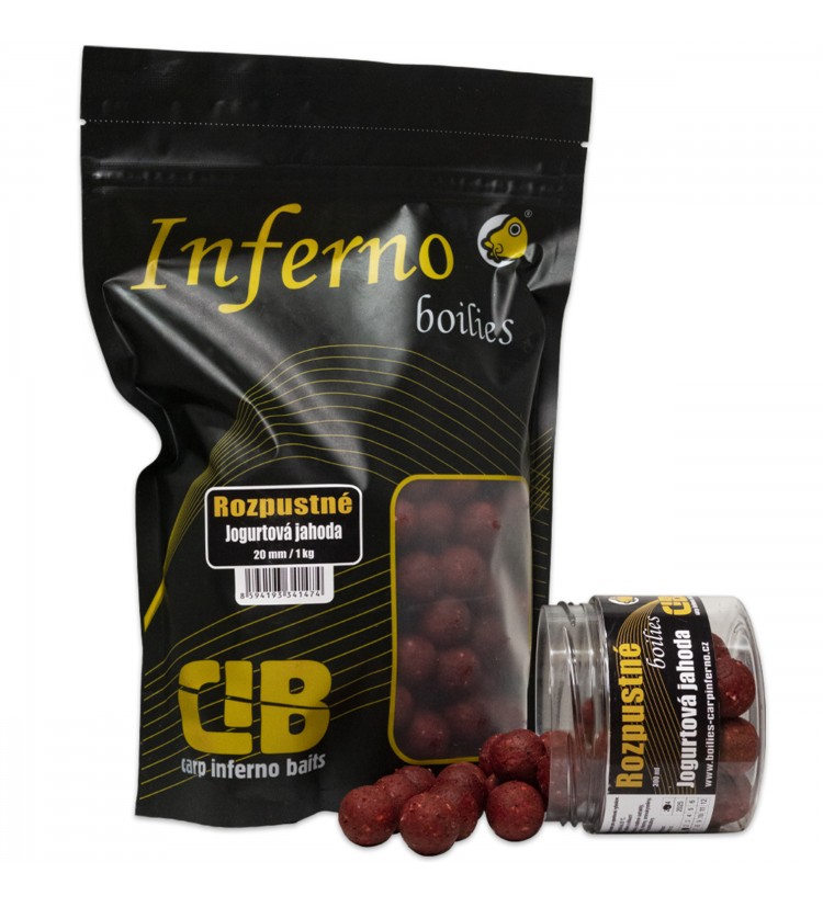 Carp Inferno Rozpustné Boilies Nutra Line Jogurtová Jahoda|20 mm 300 ml