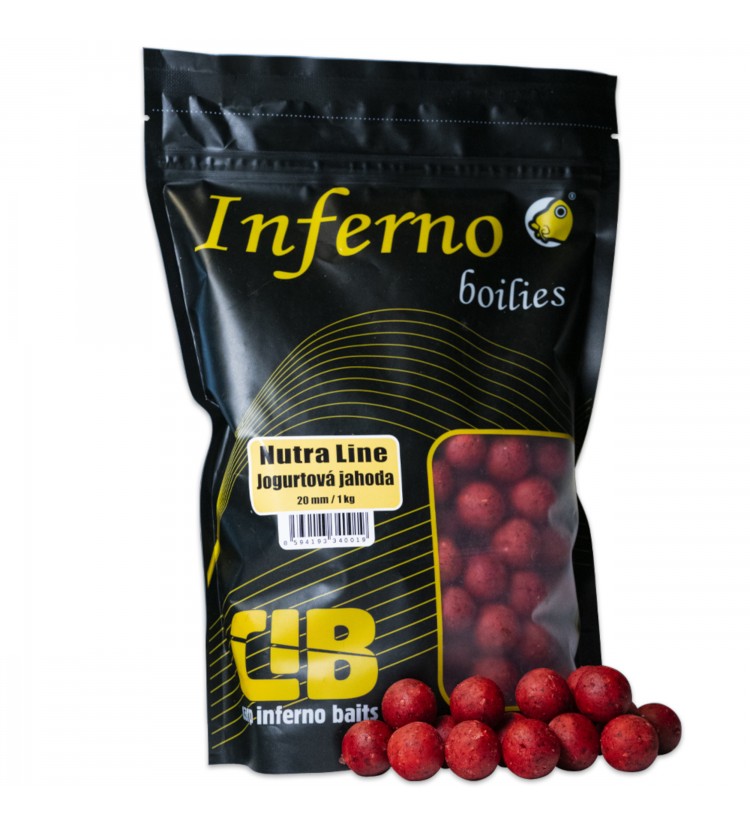 Carp Inferno Boilies Nutra Line - Jogurtová Jahoda|20 mm 1 kg