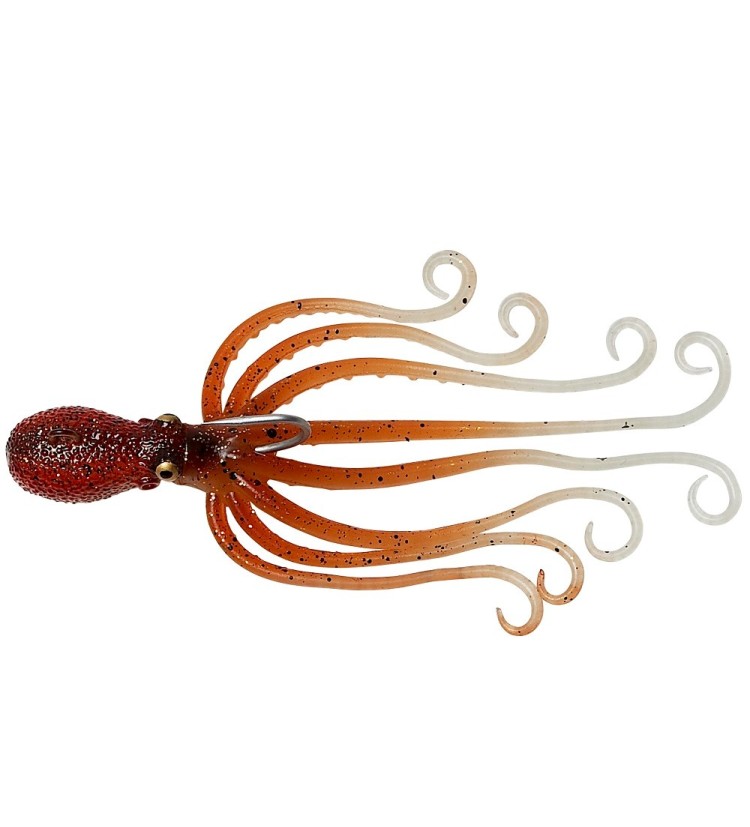 Savage Gear Gumová Nástraha 3D Octopus Brown Glow UV 10 cm 35 g