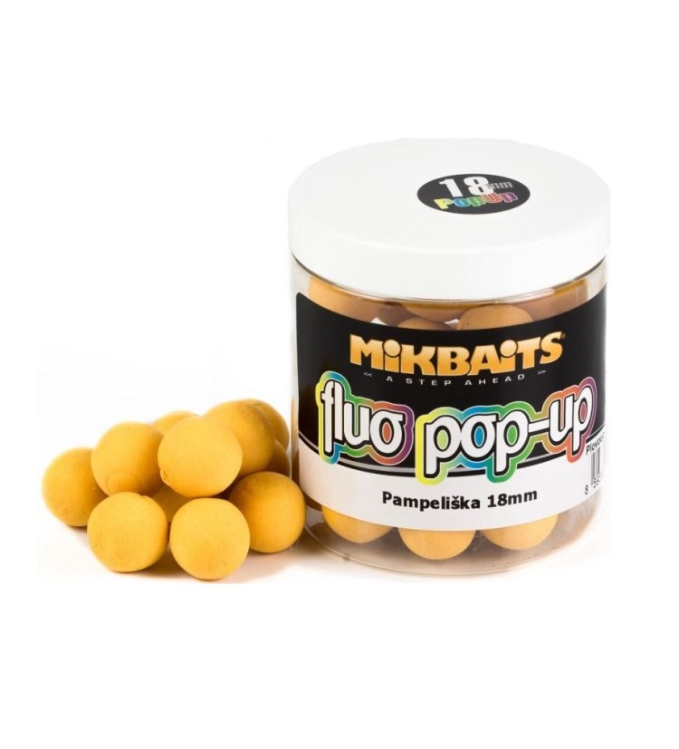 Mikbaits Plovoucí Boilie Fluo 250 ml 18 mm Pampeliška