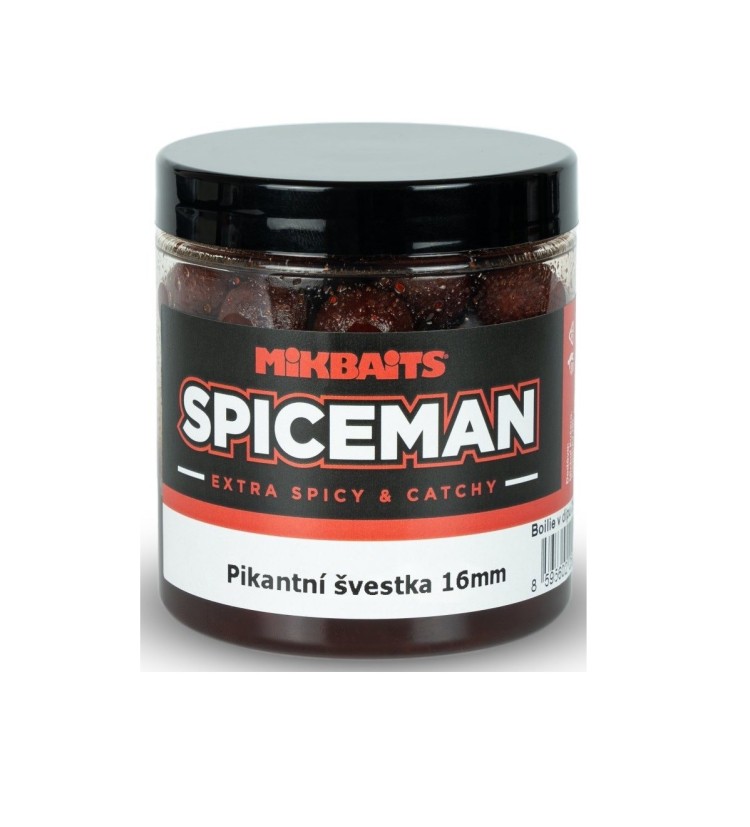 Mikbaits Boilie V Dipu Spiceman Pikantní Švestka 250 ml 20 mm