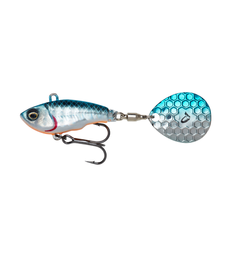 Savage Gear nástraha Fat Tail Spin Sinking Blue Silver 5,5 cm 6,5 g