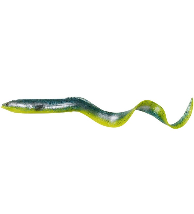 Savage Gear Gumová Nástraha 3D Real Eel Bulk Green Yellow Glitter 20 cm 27 g