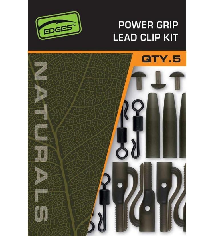 Fox Montáž Edges Naturals Power Grip Lead clip kit 5 ks