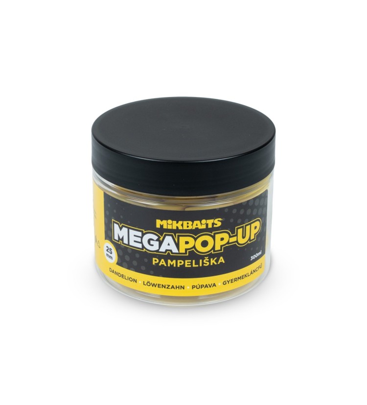 Mikbaits Mega fluo pop-up 300ml - Pampeliška 25mm