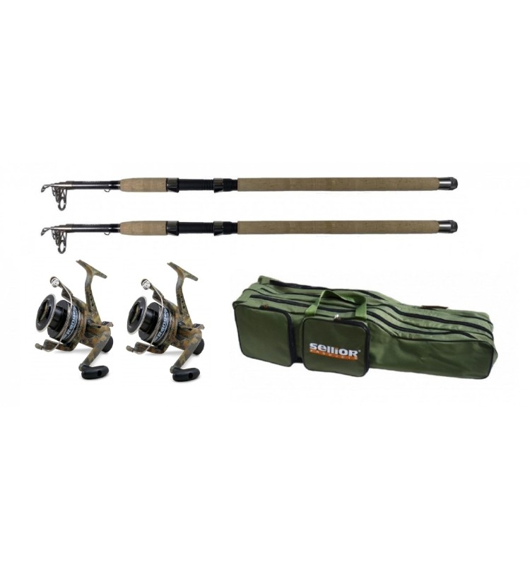 Akční set: 2x Prut Harton Rapid Carbon 3,0m 50-100g + 2x naviják Lineaeffe Vigor Ranger 60 + pouzdro Sellior 80cm