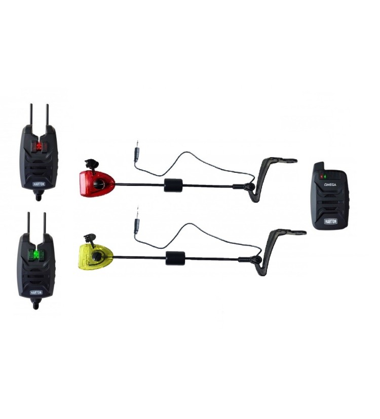 Harton sada hlásičů Omega 2+1 + Indikátory záběru Sellior Carp Swing svítící