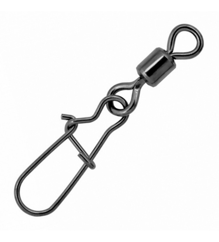 Mustad karabinka s obratlíkem W/ Nice snap 10 ks