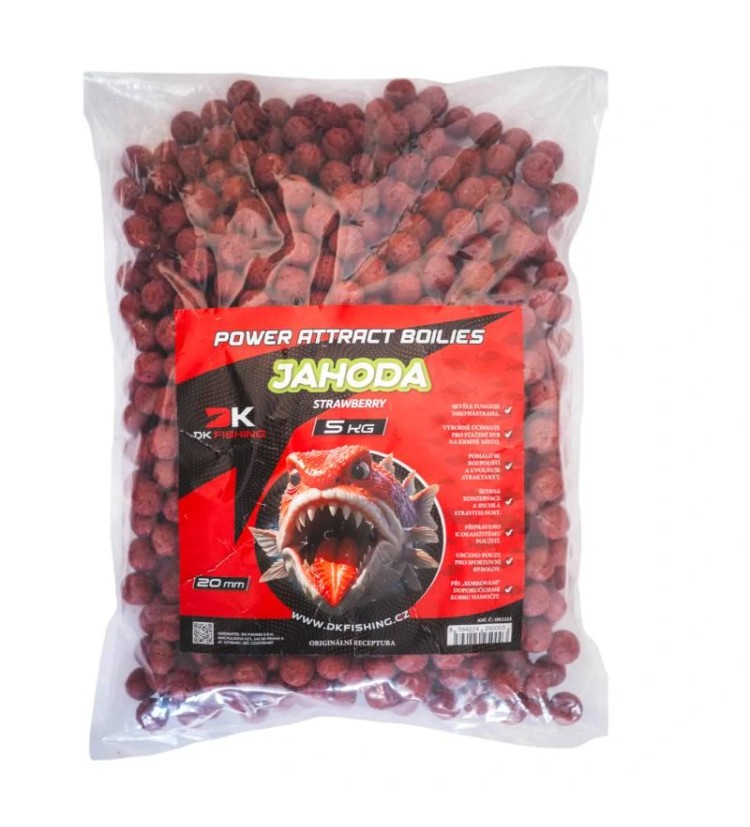 DK FISHING boilies Power Attract jahoda 5kg 24mm
