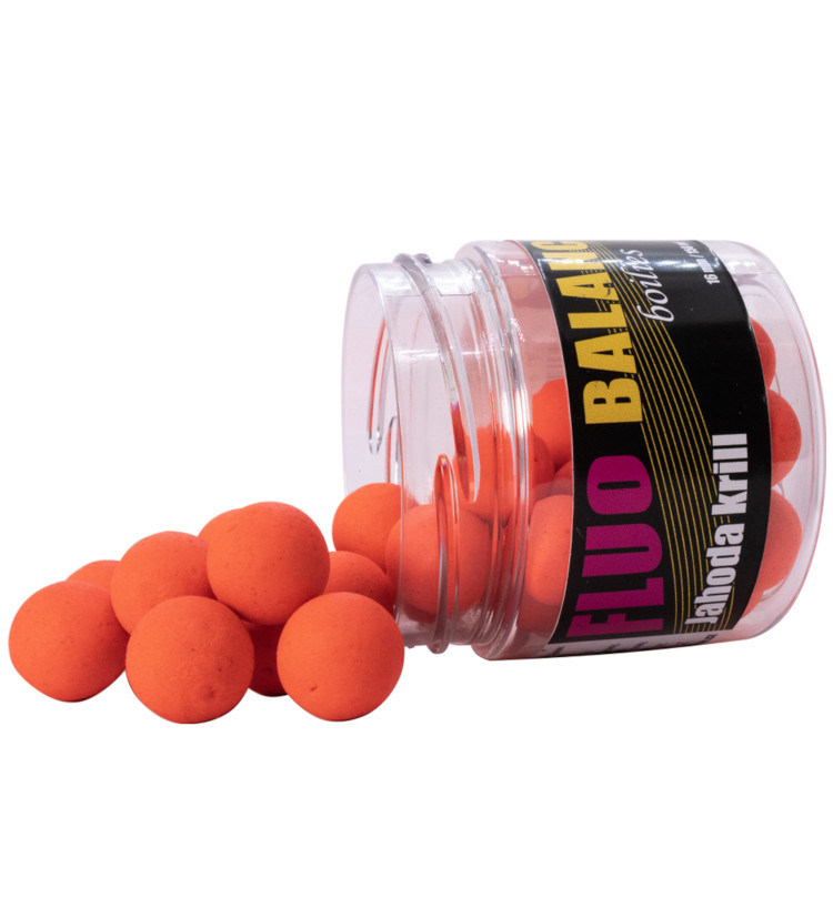 Carp Inferno Balanced Boilie Fluo 150 ml 16 mm|Jahoda Krill