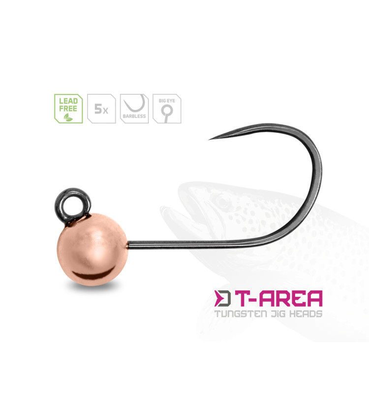 Wolframový jig Delphin T-AREA BL/5ks měděný/4mm/0,6g/#6