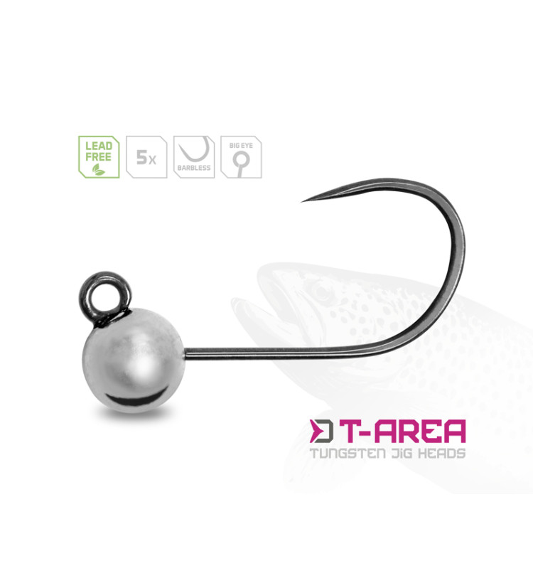 Wolframový jig Delphin T-AREA BL/5ks stříbrný/4mm/0,6g/#6