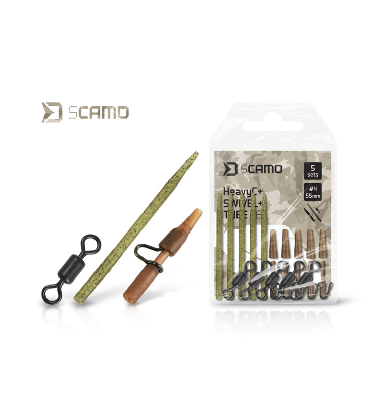 Set Delphin sCAMO HeavyC + Swivel + Tube 5 setů