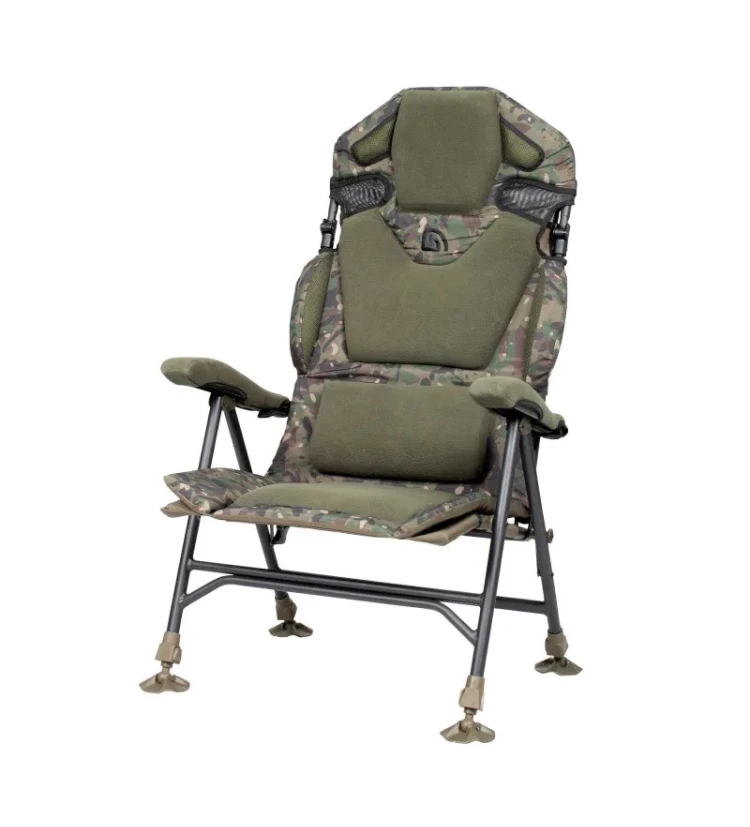 Trakker Křeslo komfortní s područkami Levelite Camo Longback Recliner