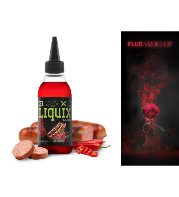 Delphin Fluo dip D SNAX LiquiX / 100ml Frankfurtská klobása-Chilli