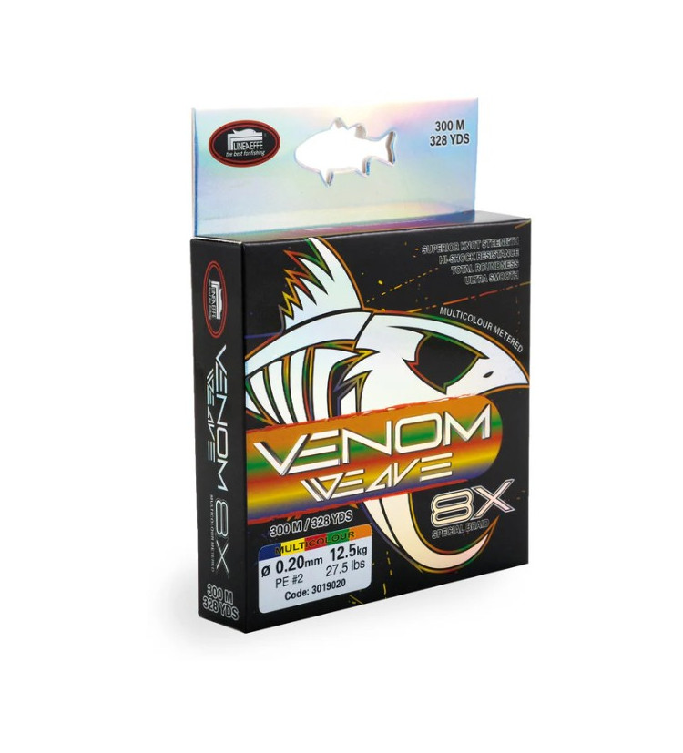 Pletená šňůra Lineaeffe Venom Weave 8X Multicolour 300 m