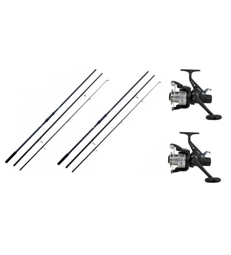 2x Prut Lineaeffe Carp Seeker 3,6m / 3lb 3 díly + 2x Naviják LINEAEFFE Hyper Carp 60