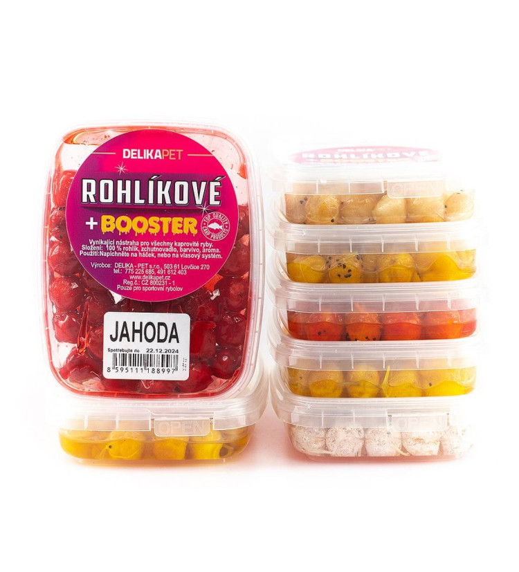 Delikapet Rohlíkové boilies + booster 60 g Med - žlutá