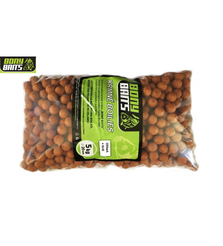 Krmné Boilies Bony Baits 24 mm / 5kg - Oliheň + Krill