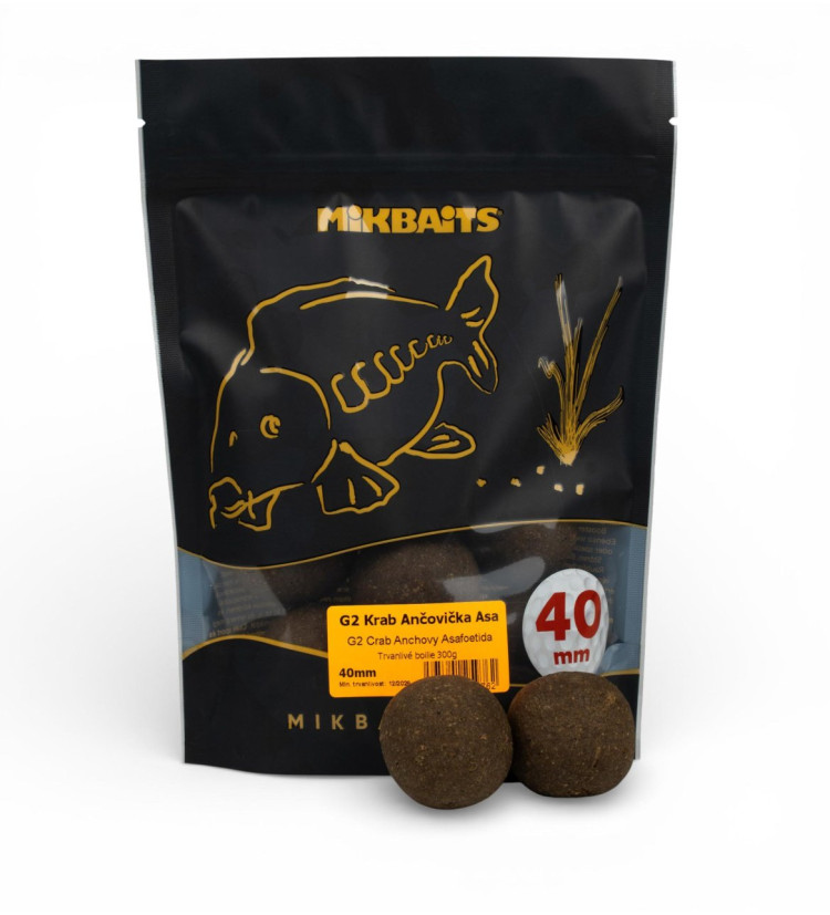 Mikbaits Gangster boilie 300g - G2 Krab Ančovička Asa 40mm golf size