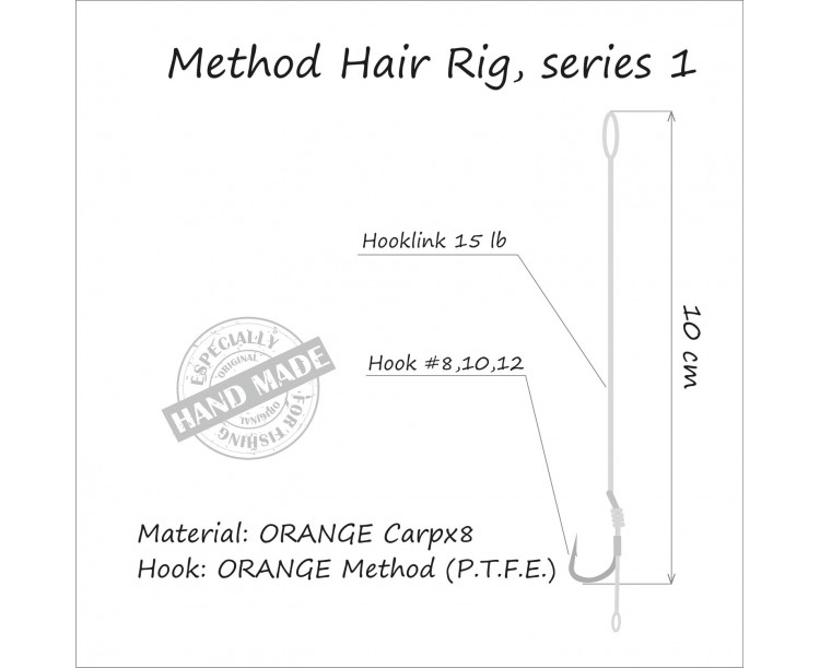Life Orange návazce Method Hair Rigs 15lb / vel.8 / 5ks