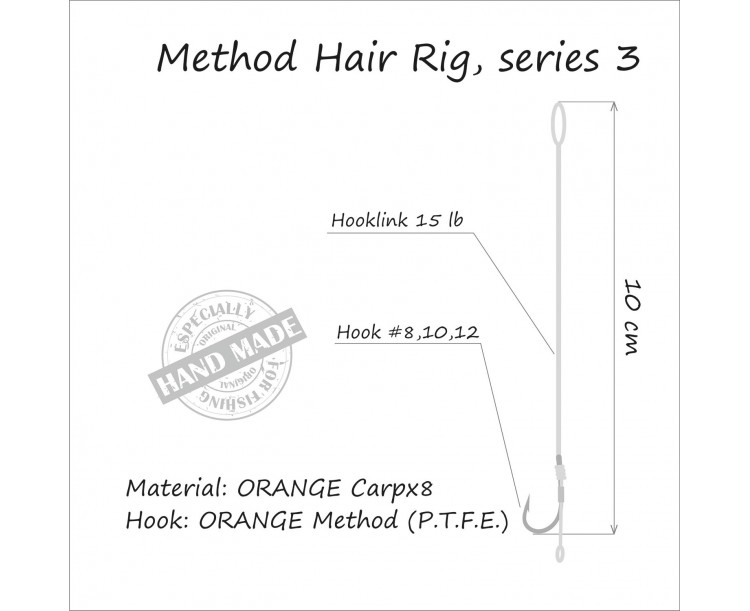 Life Orange návazce Method Hair Rigs S3 15lb / vel.8 / 5ks