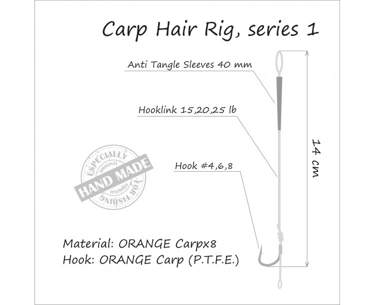 Life Orange návazce Carp Hair Rigs S1 15lb / vel.8 / 3ks