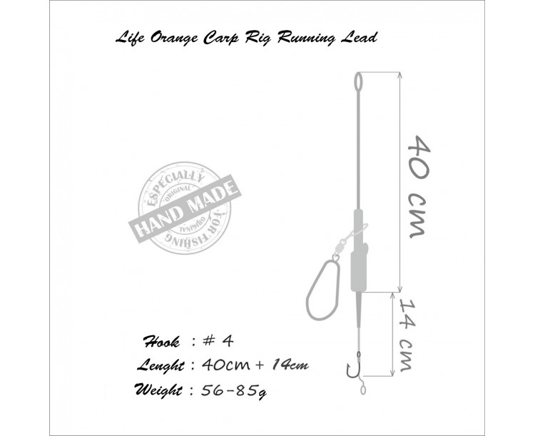 Life Orange Carp Rig Running Lead 85g
