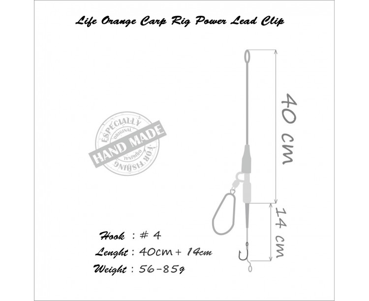 Life Orange Carp Rig Power Lead Clip 71g