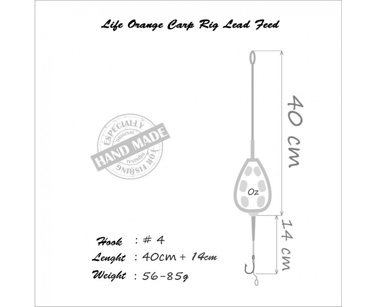 Life Orange Carp Rig Lead Feed 71g