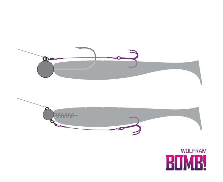 Delphin Návazec Bomb Twisto RIGS Wolfram 15 kg 3 ks - #8 8 cm