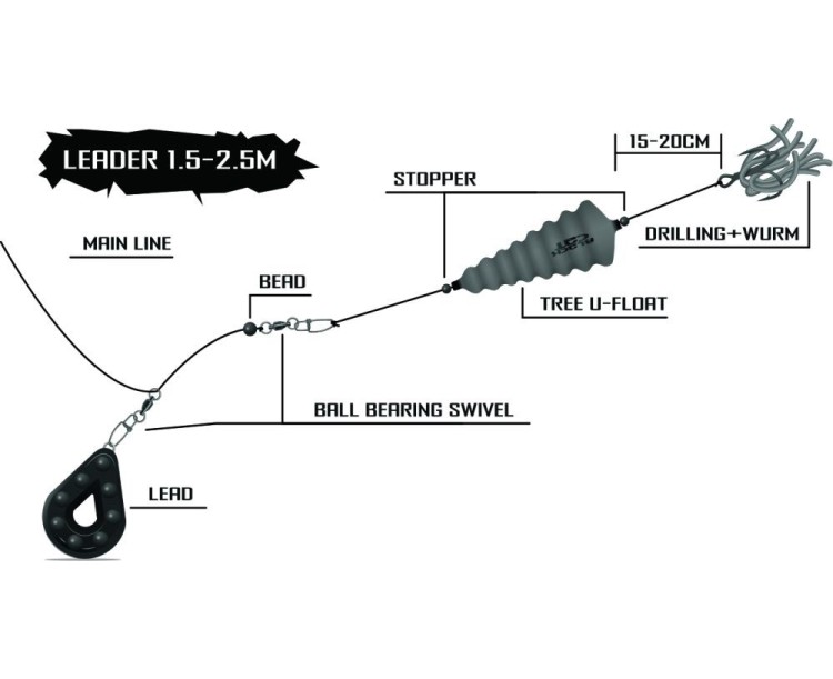 Black Cat Podvodní Splávek U Float Tree Fluo Červená