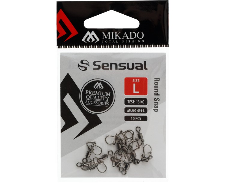 Mikado Karabinka s Obratlíkem - ROUND SNAP, 10 ks , vel XS, 5,5 kg