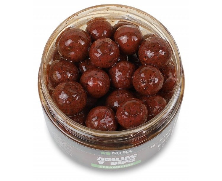 Nikl Boilies V Dipu Strawberry 250 g - 20 mm