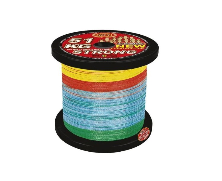 Šňůra pletená WFT KG STRONG MULTICOLOR 0,25 mm, 39 kg