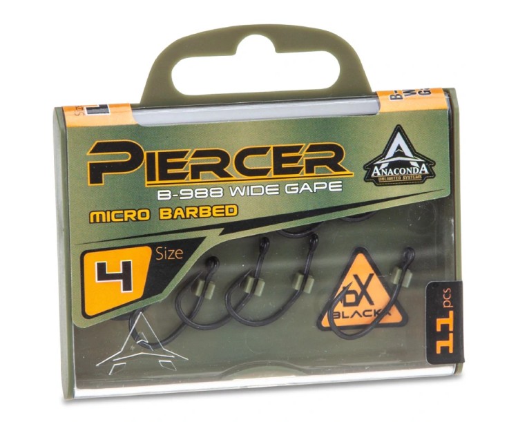 Anaconda háček Piercer Angle Wide Gape Micro Barb 11ks velikost 4