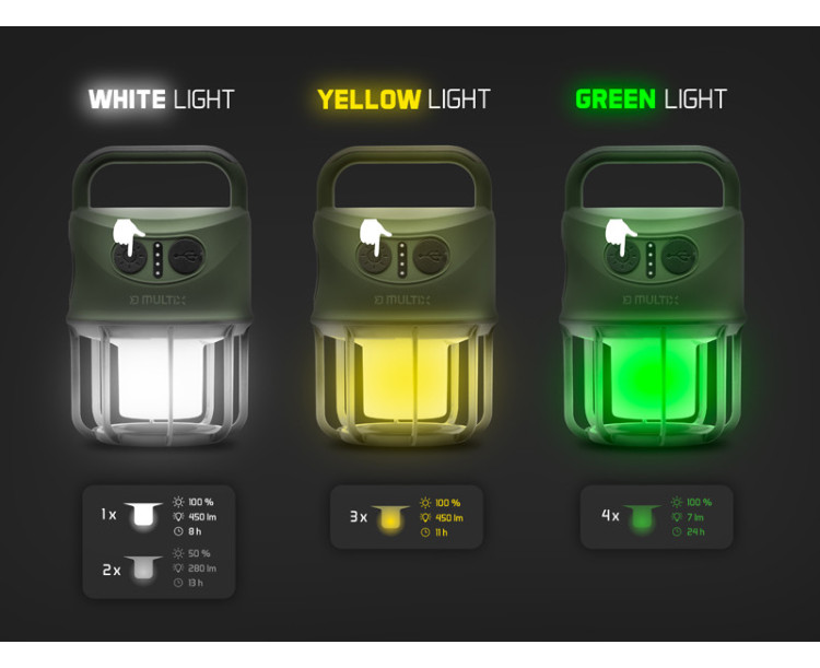 Kempingová lampa Delphin Multix