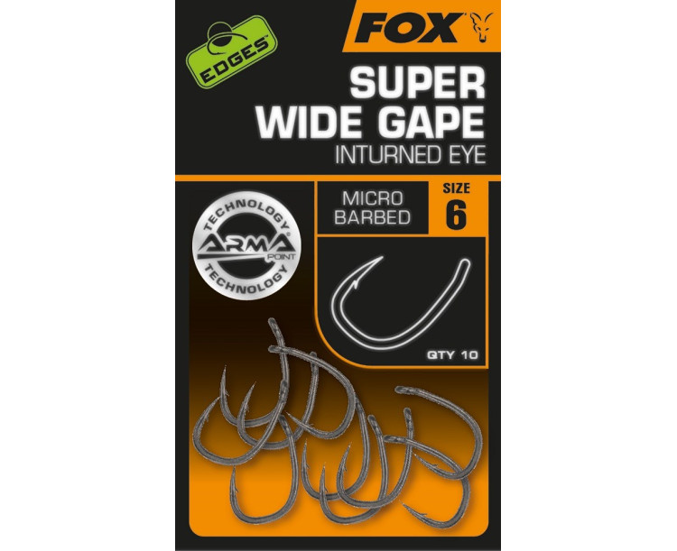 Fox Háčky Edges Armapoint Super Wide Gape Inturned Eye