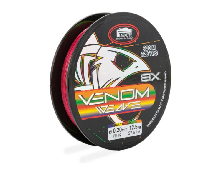 Pletená šňůra Lineaeffe Venom Weave 8X Multicolour 300 m 0,18 mm 11,3 kg