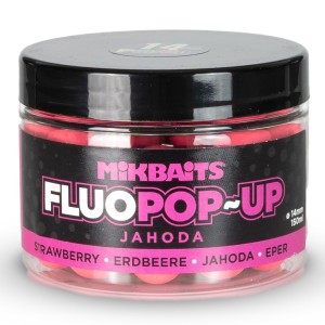 Mikbaits Plovoucí Boilie Fluo Jahoda 150 ml 14 mm