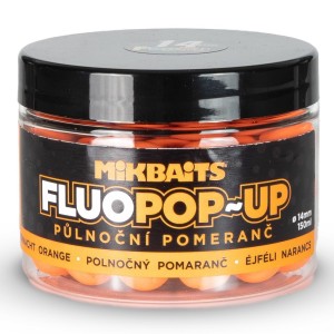 Mikbaits Plovoucí Boilie Fluo Půlnoční pomeranč 150 ml 14 mm