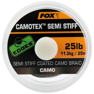 Fox Návazcová Šňůrka Edges Camotex Semi Stiff 20 m-Průměr 25 lb / Nosnost 11,3 kg